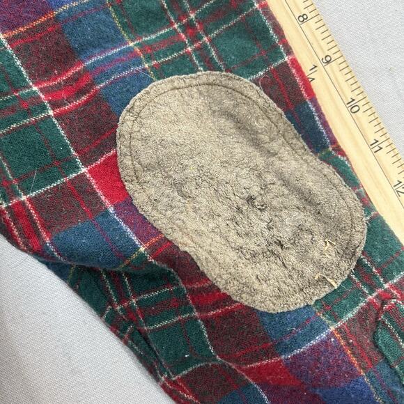 Pendleton Trail Shirt Mens L Plaid Long Sleeve Red Wool Flannel Elbow Patch - Picture 11 of 11